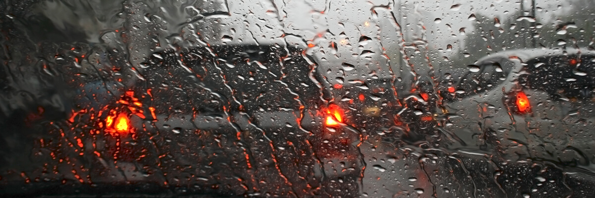 rain on windscreen