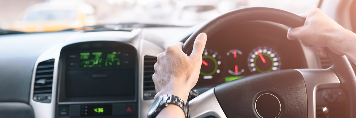 man driving alone