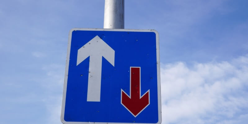 Blue give priority sign